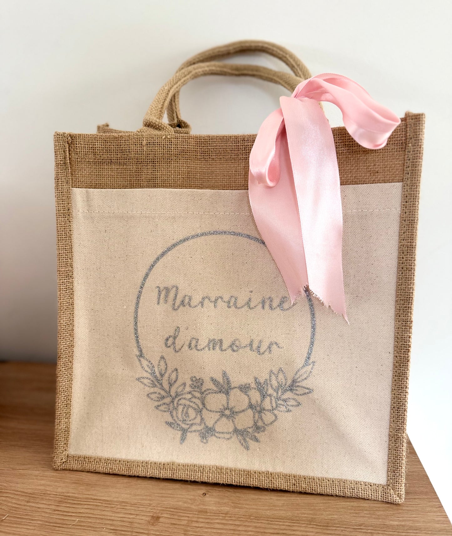 Sac cabas pochette devant « fleurs »