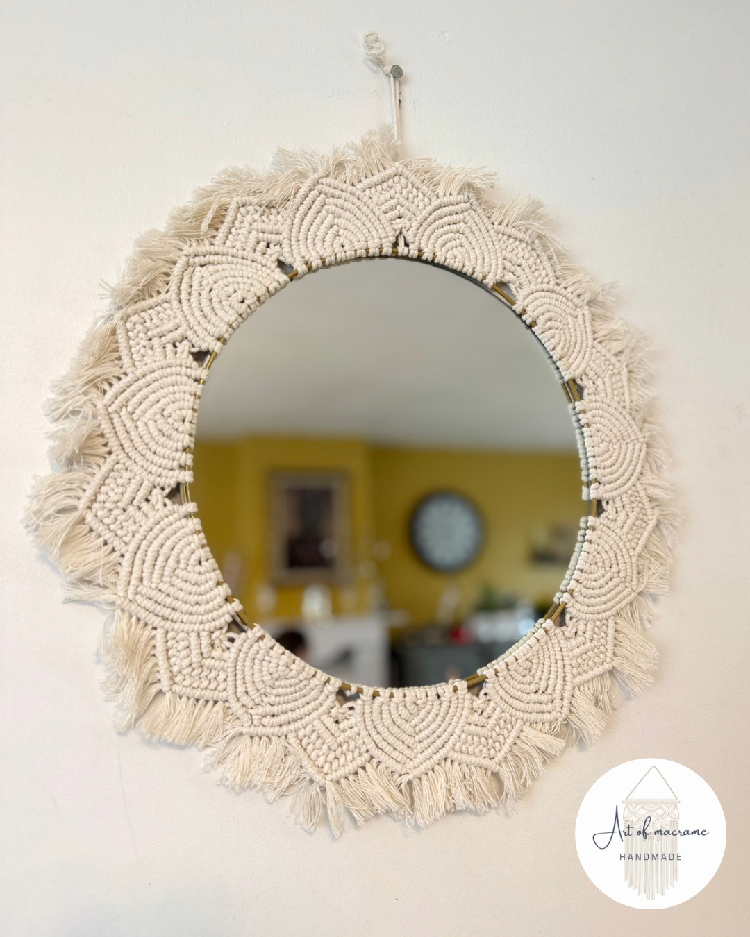 Miroir en macramé