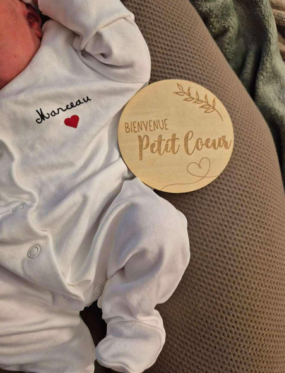 Pijama velours blanc petit cœur rouge