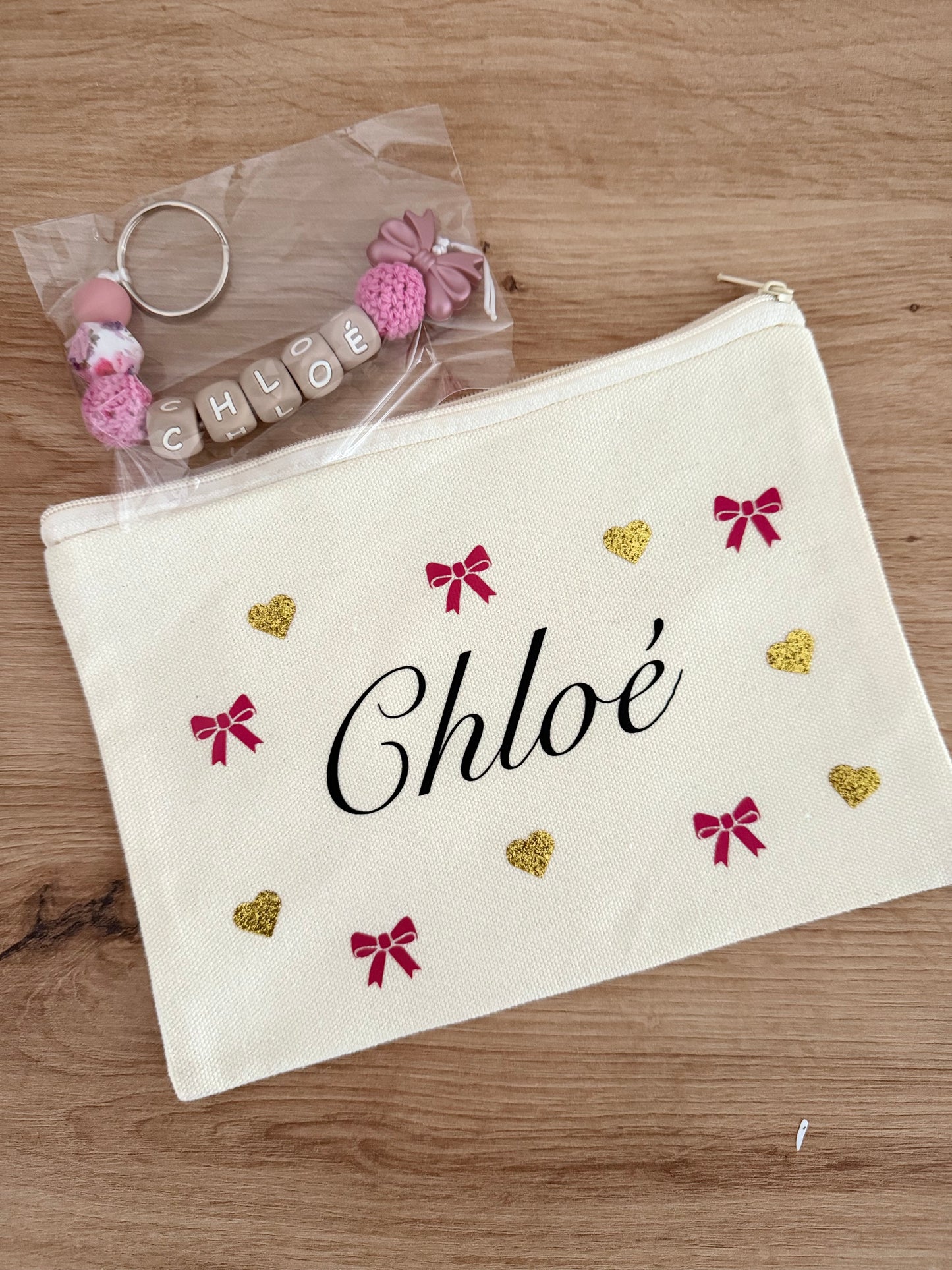 Trousse girly + porte clé