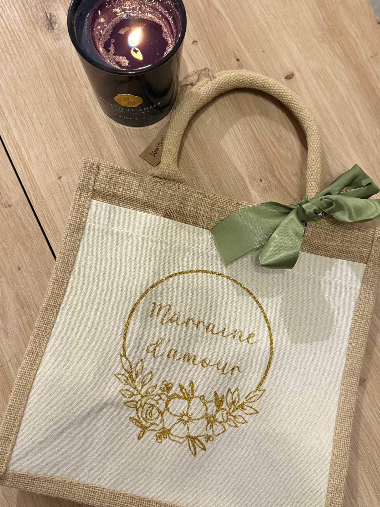 Sac cabas pochette devant « fleurs »