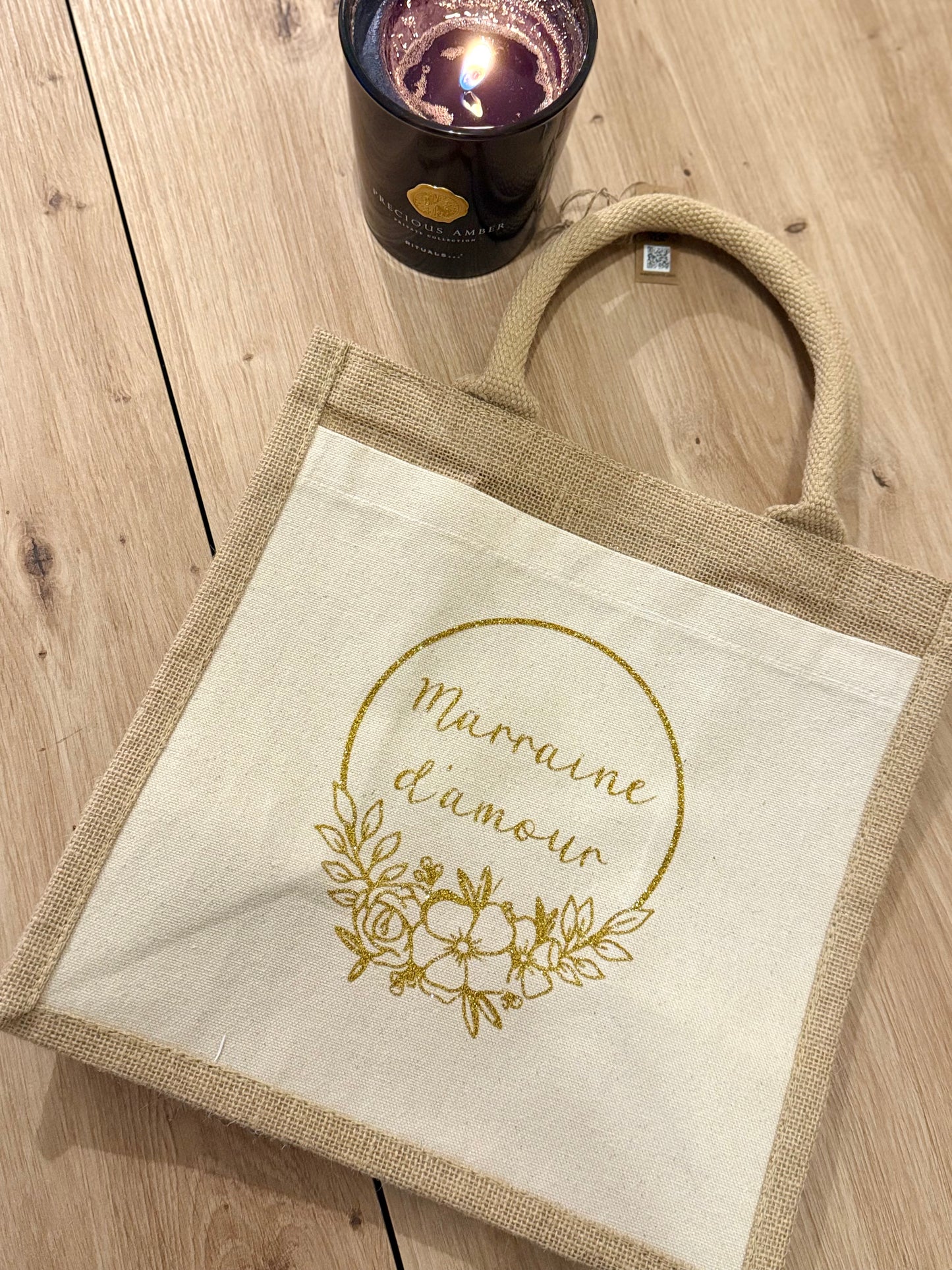 Sac cabas pochette devant « fleurs »