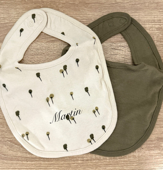 Lot de 2 bavoirs « kaki »