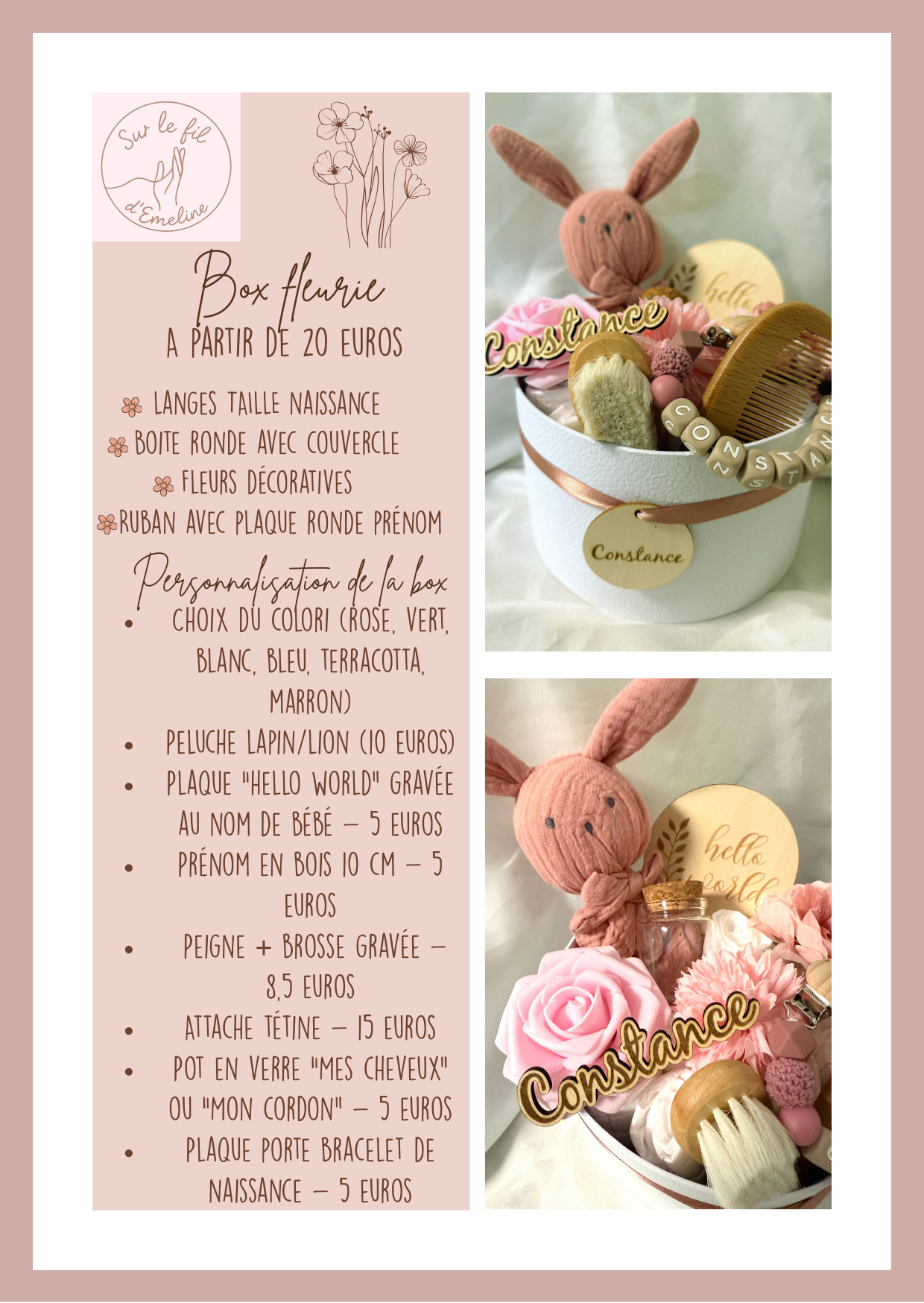 Box fleurie personnalisée