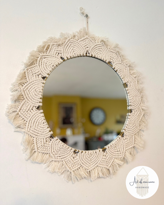 Miroir en macramé