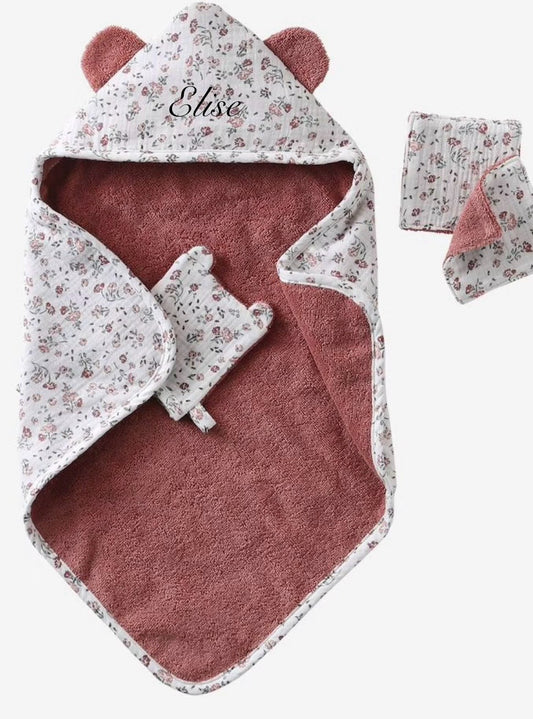 Cape de bain + cotons