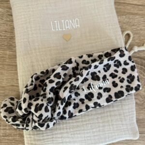 Bandeau léopard en gaze de coton