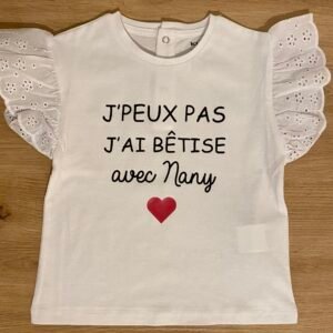 T-shirt personnalisé « J'PEUX PAS J'AI BÊTISE AVEC »