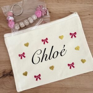 Trousse girly + porte clé