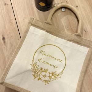 Sac cabas pochette devant « fleurs »