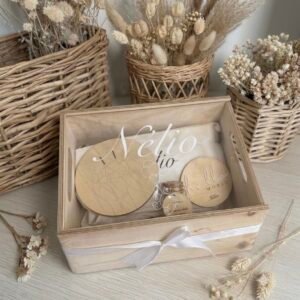 Coffret de naissance avec couvercle coulissant en plexiglas